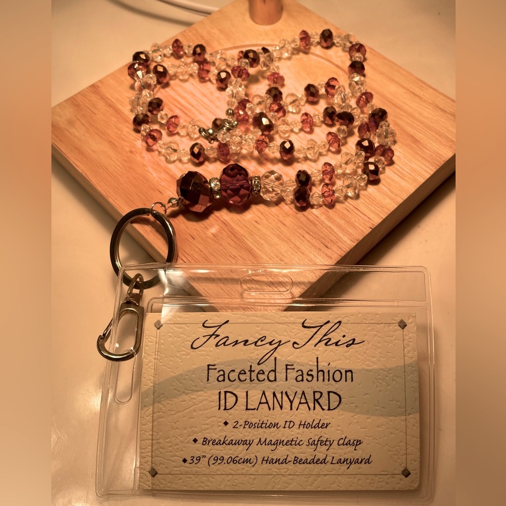 Fancy Beaded ID Lanyard NWT